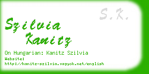 szilvia kanitz business card